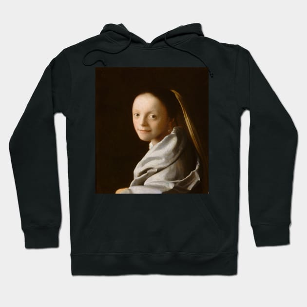 Study of a Young Woman by Jan Vermeer Hoodie by Classic Art Stall